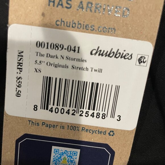 NWT Chubbies Men's XS Dark N Stormies Originals Stretch Short 5.5" Black Elastic - Picture 3 of 10